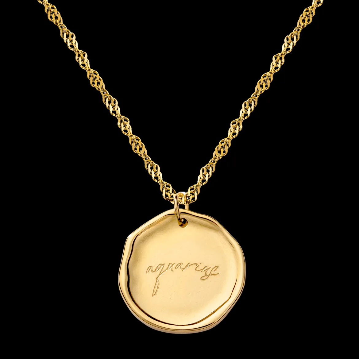 Zodiac Necklace – Aquarius / Wassermann Gold