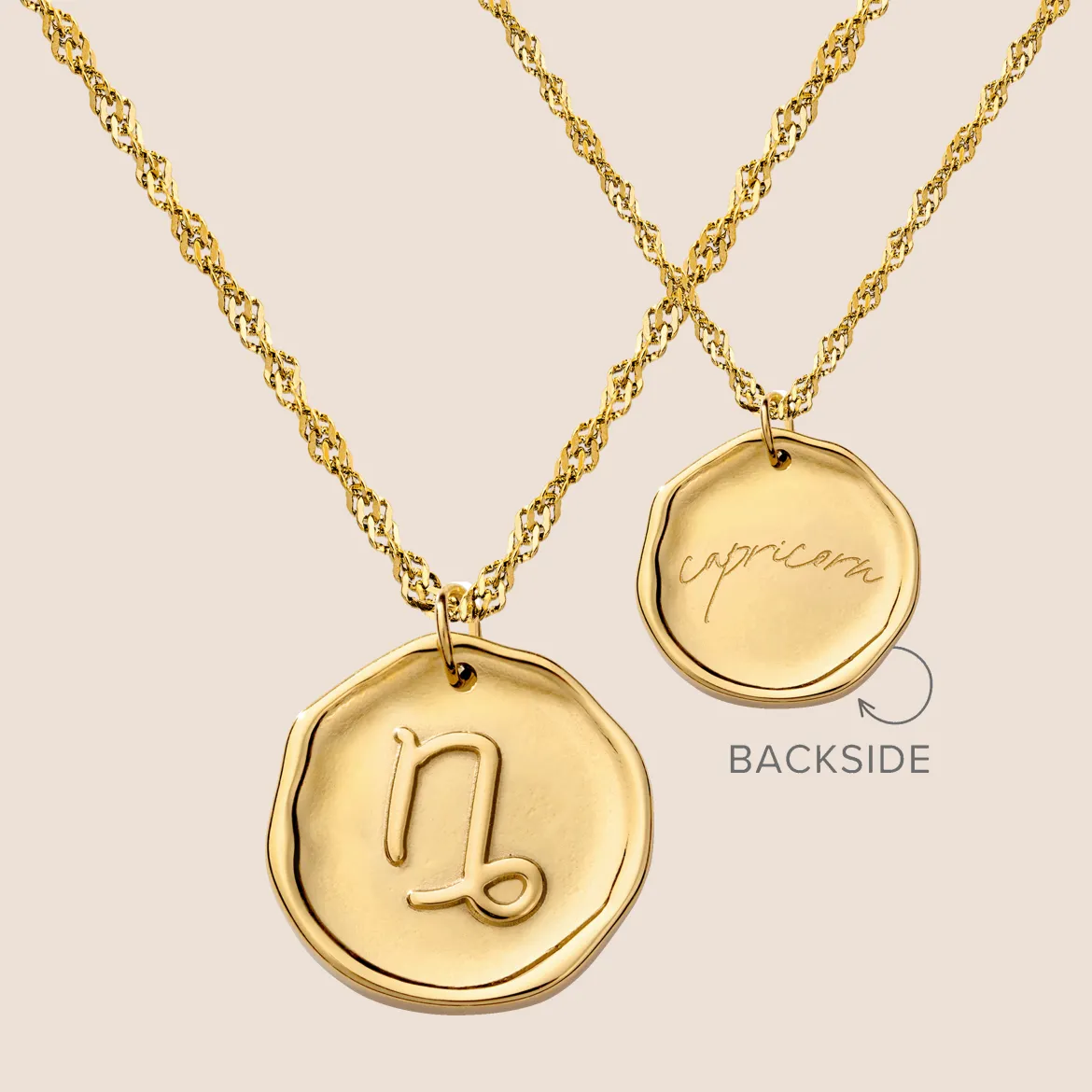 Zodiac Necklace Gold - Steinbock